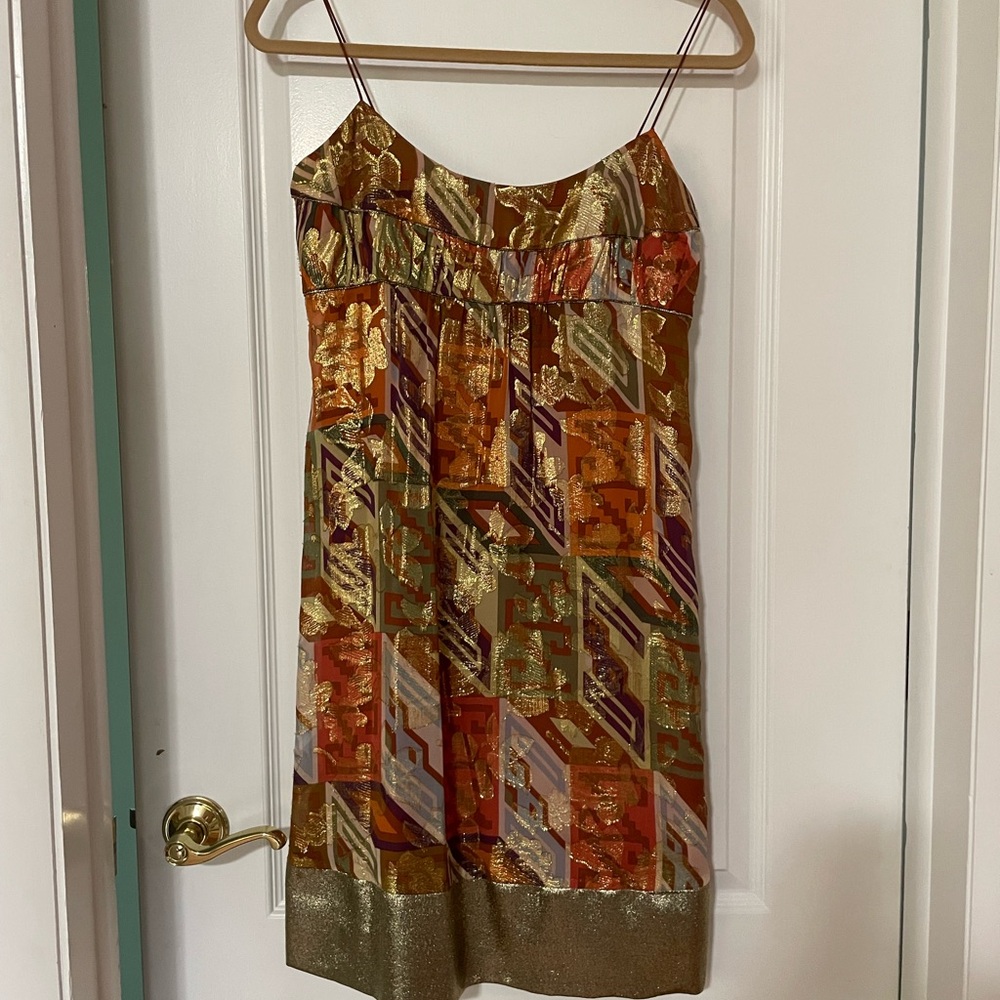 Nicole Miller Multicolor Geometric Slip Dress